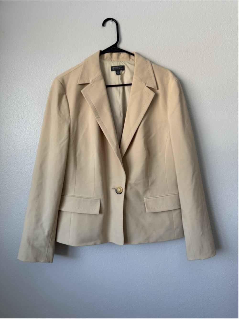 Classiques Entier Women Blazer M Yellow Wool 16 Buttons Lined Career Workwear